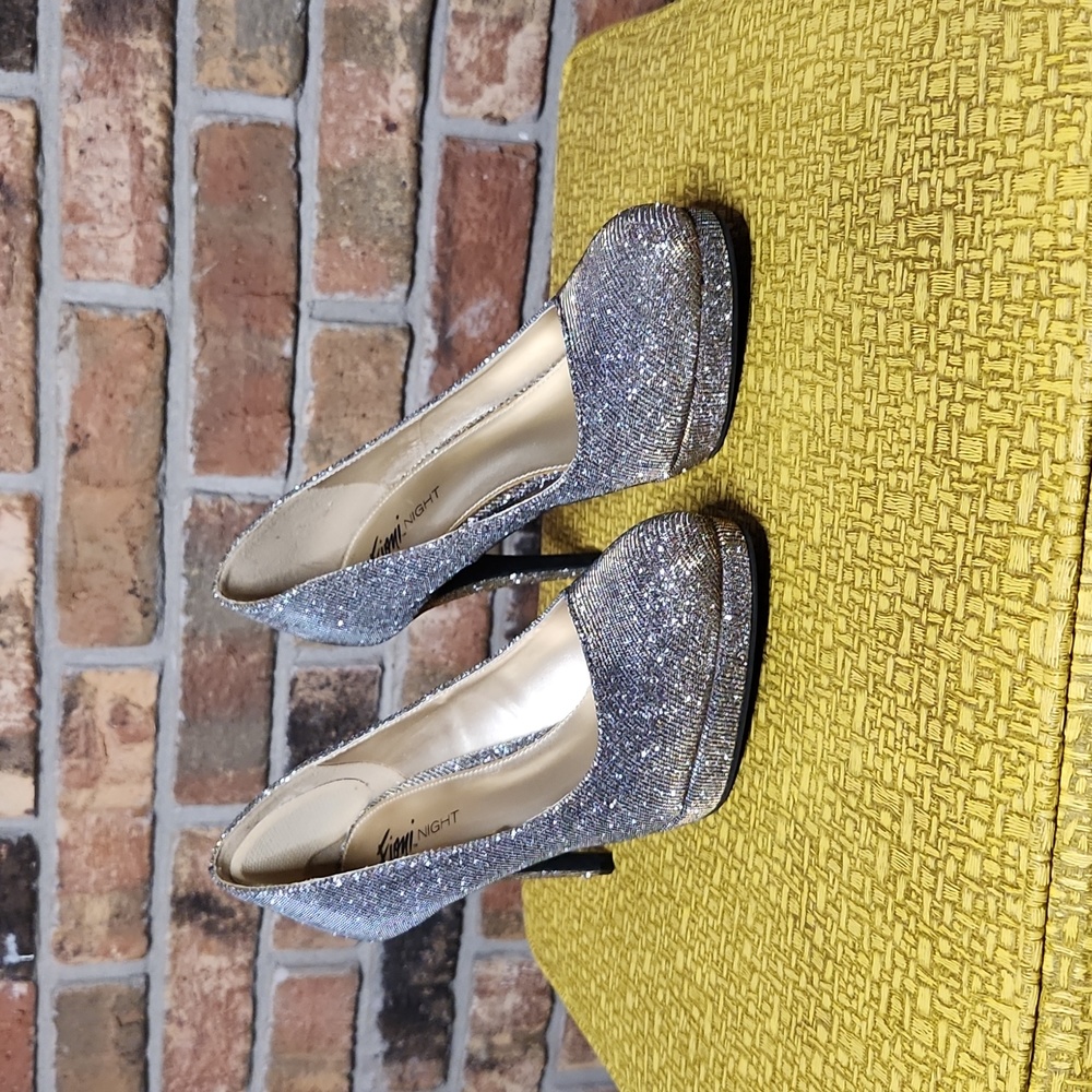 Sparkling silver heels